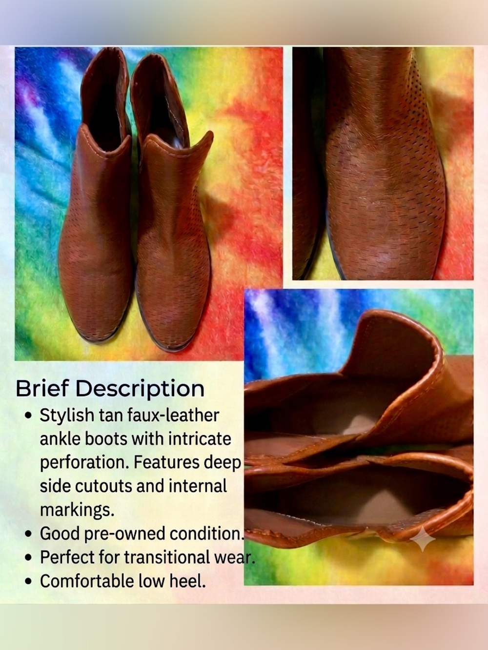 American Eagle Outfitters Tan Faux-Leather Ankle Booties